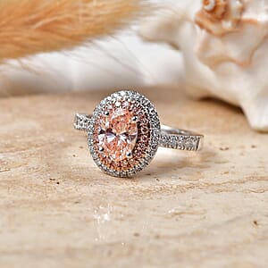 Luxuriant Lab Grown Pink Diamond IR and Lab Grown Diamond VS 1.50 ctw Ring in 10K White Gold (Size 7.0)