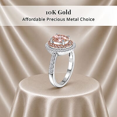 Luxuriant Lab Grown Pink Diamond IR and Lab Grown Diamond VS 1.50 ctw Ring in 10K White Gold (Size 9.0)