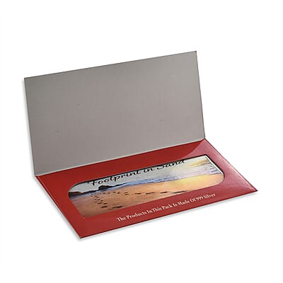 999 Fine Silver Footprint in Sand Embossed Bar 5 Grams