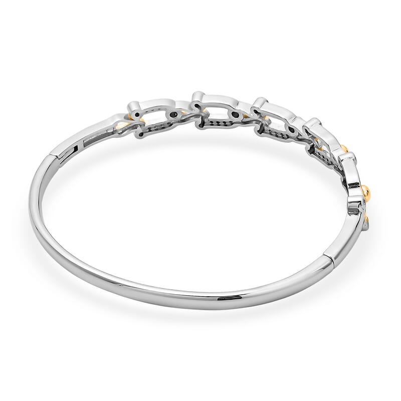Simulated Diamond Bangle Bracelet in Dualtone (7.00 In) 1.50 ctw