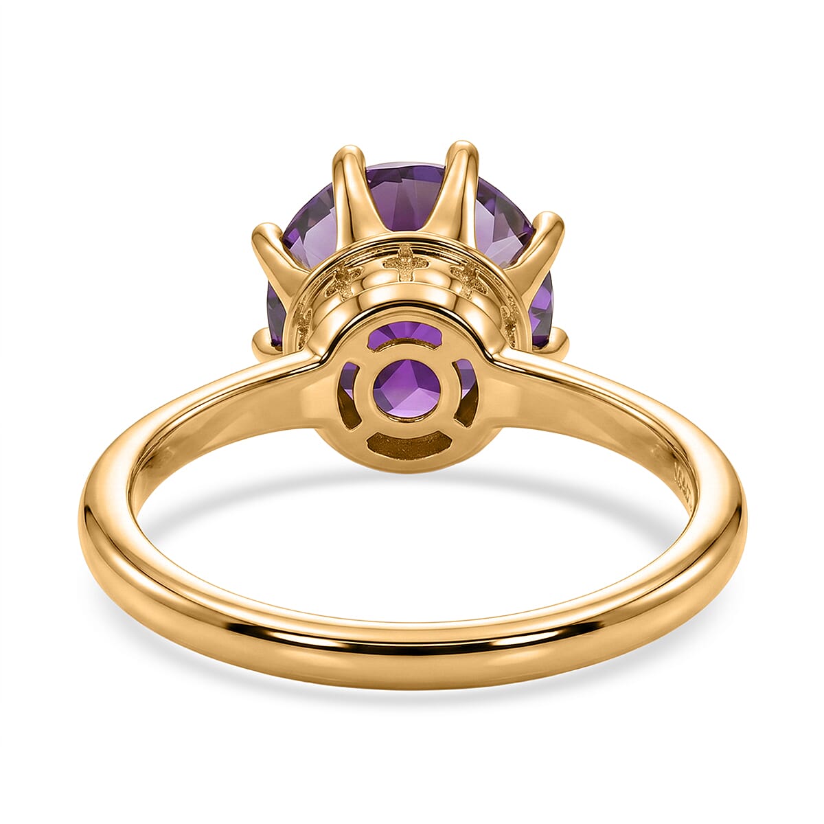 D'Joy Premium Moroccan Amethyst 3.60 ctw Royal Crown Ring in 18K Vermeil Yellow Gold Over Sterling Silver (Size 5.0)