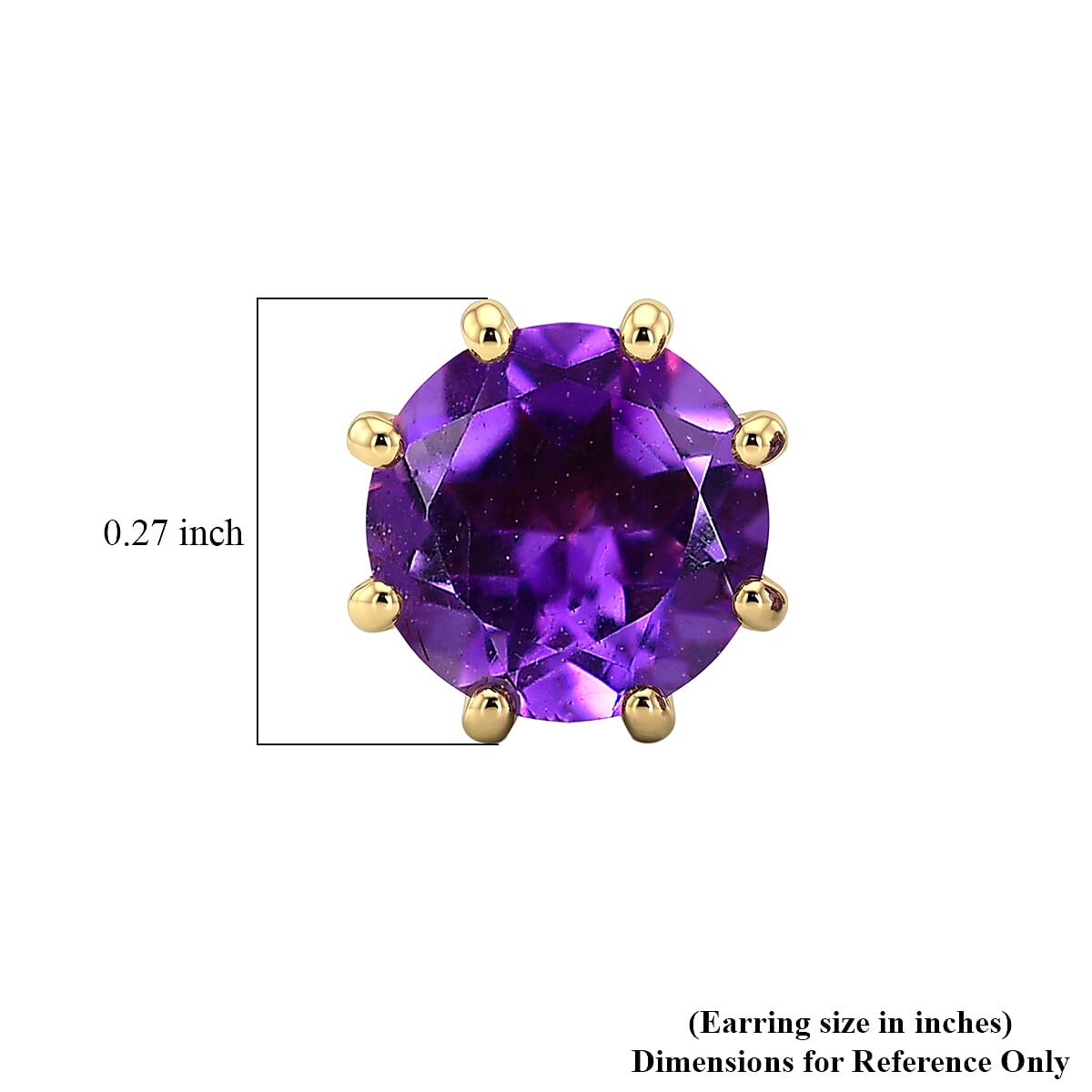 D'Joy Premium Moroccan Amethyst 1.30 ctw Royal Crown Earrings in 18K Vermeil Yellow Gold Over Sterling Silver