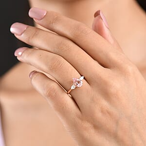 Certified & Appraised AAA Pink Morganite and Luxuriant Lab Grown Diamond G-H SI 1.30 ctw Ring in 10K Rose Gold (Size  10.0)