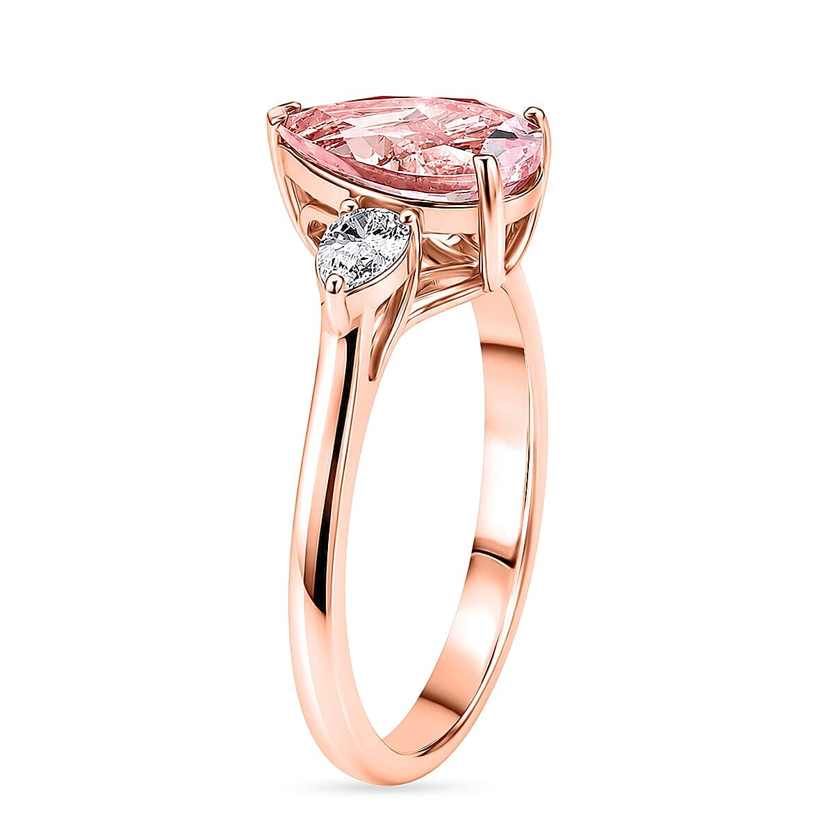 Certified & Appraised AAA Pink Morganite and Luxuriant Lab Grown Diamond G-H SI 1.30 ctw Ring in 10K Rose Gold (Size  6.0)