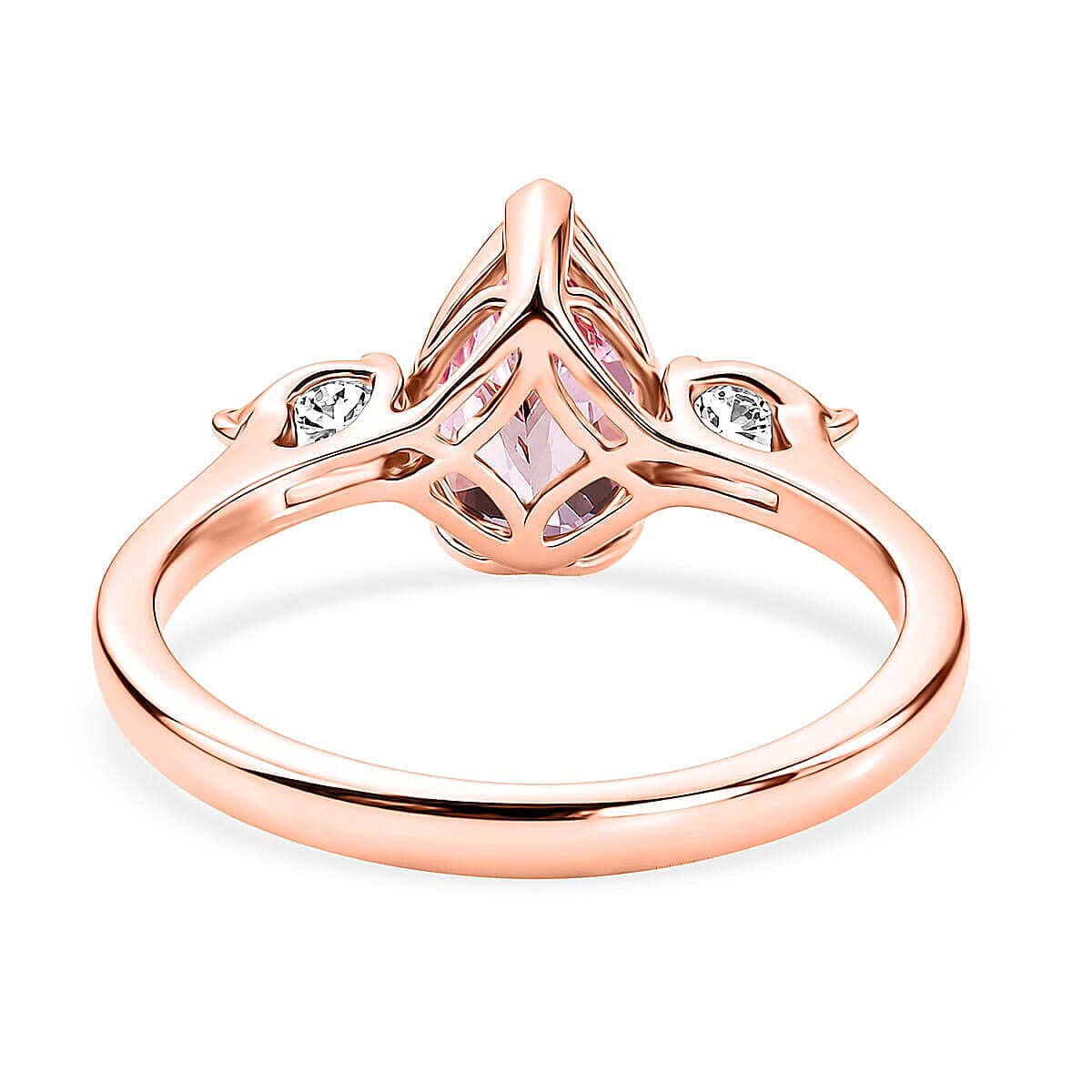 Certified & Appraised AAA Pink Morganite and Luxuriant Lab Grown Diamond G-H SI 1.30 ctw Ring in 10K Rose Gold (Size  6.0)