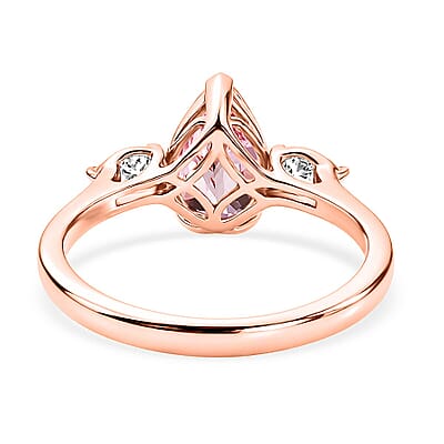 Certified & Appraised AAA Pink Morganite and Luxuriant Lab Grown Diamond G-H SI 1.30 ctw Ring in 10K Rose Gold (Size  6.0)