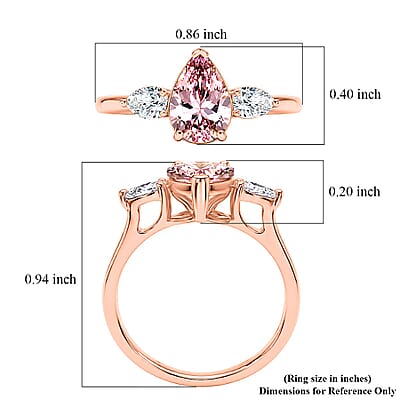 Certified & Appraised AAA Pink Morganite and Luxuriant Lab Grown Diamond G-H SI 1.30 ctw Ring in 10K Rose Gold (Size  6.0)