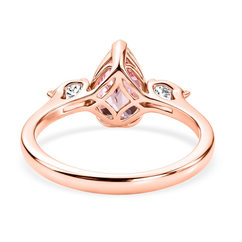 Certified & Appraised AAA Pink Morganite and Luxuriant Lab Grown Diamond G-H SI 1.30 ctw Ring in 10K Rose Gold (Size  7.0)