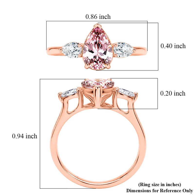 Certified & Appraised AAA Pink Morganite and Luxuriant Lab Grown Diamond G-H SI 1.30 ctw Ring in 10K Rose Gold (Size  7.0)