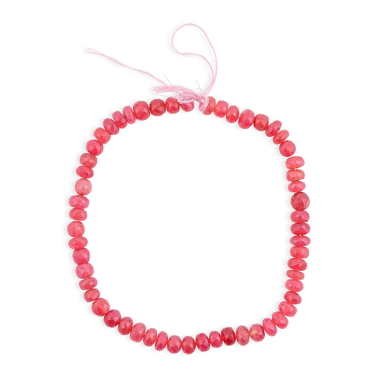 GCS Pink Chalcedony Round Beaded Strand (14.5 Inches) 220.20 ctw