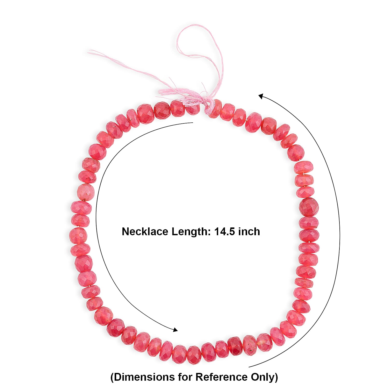 GCS Pink Chalcedony Round Beaded Strand (14.5 Inches) 220.20 ctw