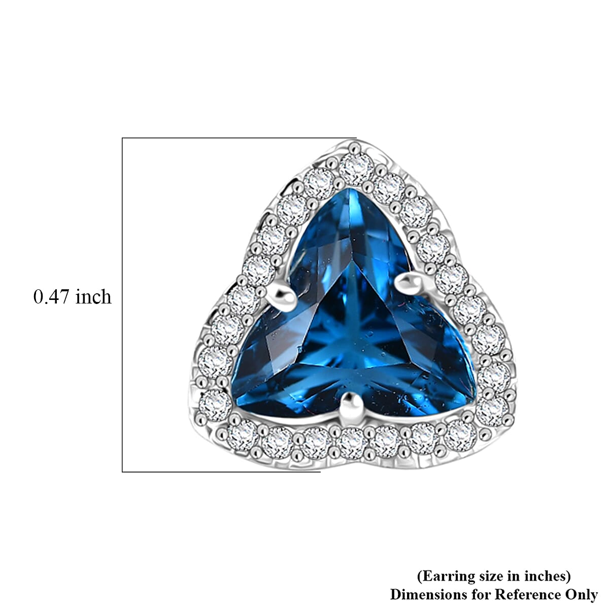Certified and Appraised D'Joy Premium D'Joy London Blue Topaz and Moissanite 4.50 ctw Earrings in Rhodium Over Sterling Silver