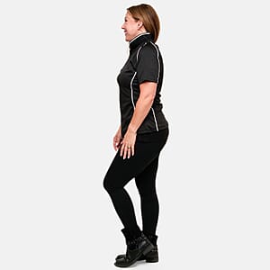 Expert Oxymesh Black Piped Polo - Large