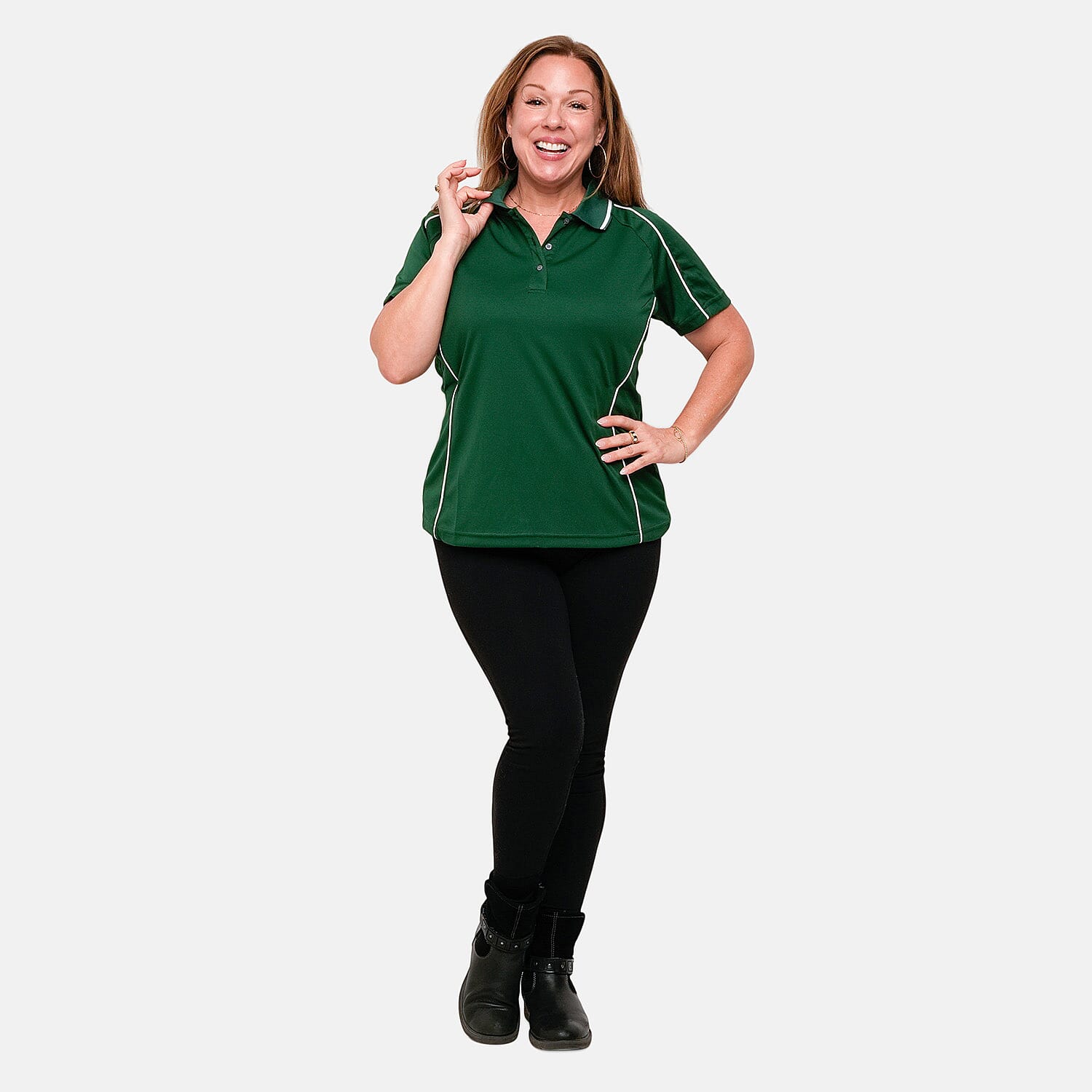 Expert Oxymesh Green Piped Polo - Large