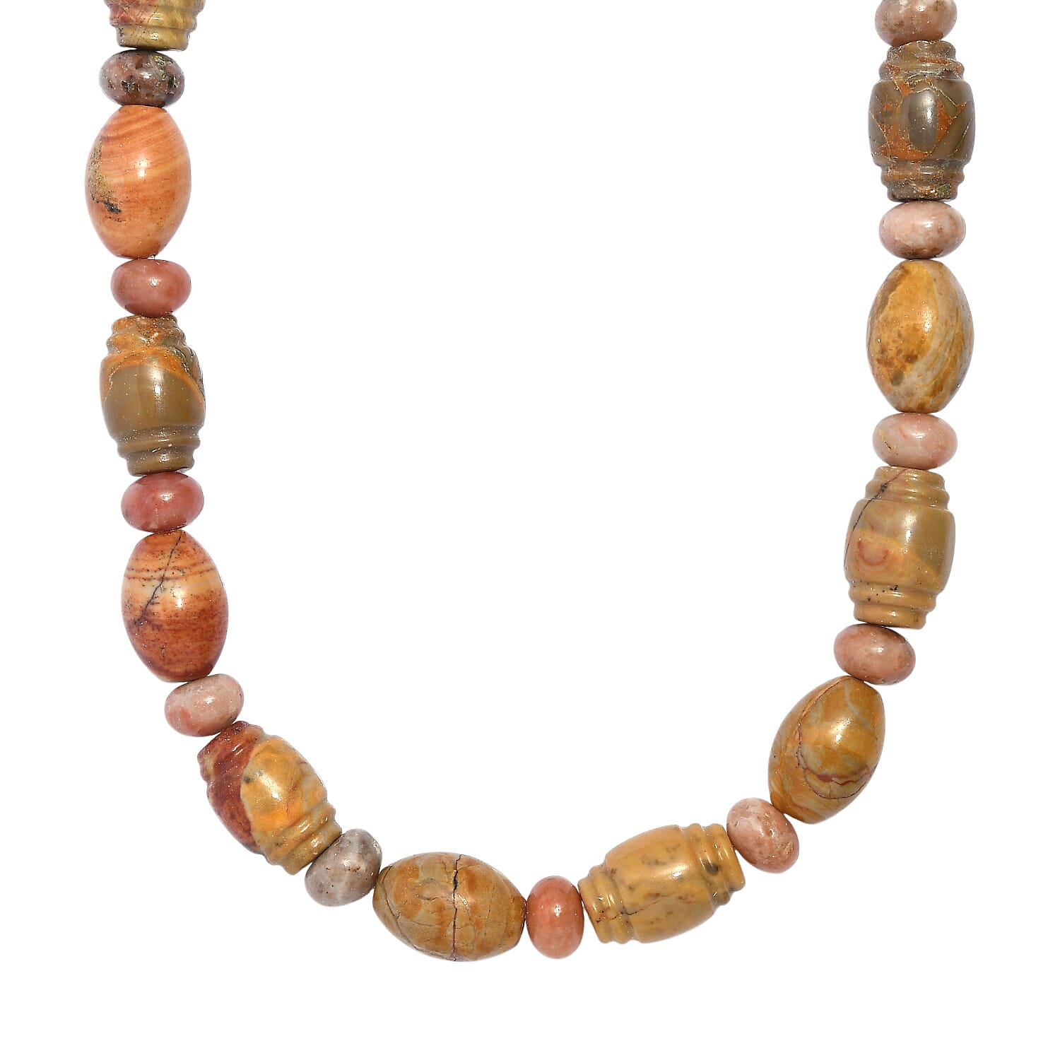 EverTrue Picasso Jasper and Flower Chilli Jasper 285.00 ctw Necklace in 18K YG Plated 18 Inches