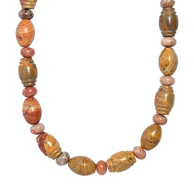 EverTrue Picasso Jasper and Flower Chilli Jasper 285.00 ctw Necklace in 18K YG Plated 18 Inches