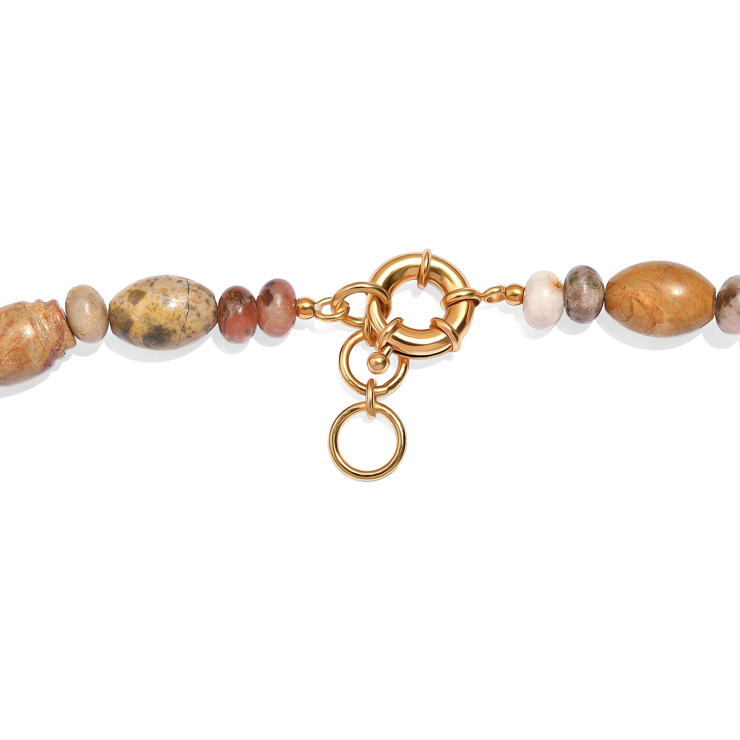 EverTrue Picasso Jasper and Flower Chilli Jasper 285.00 ctw Necklace in 18K YG Plated 18 Inches