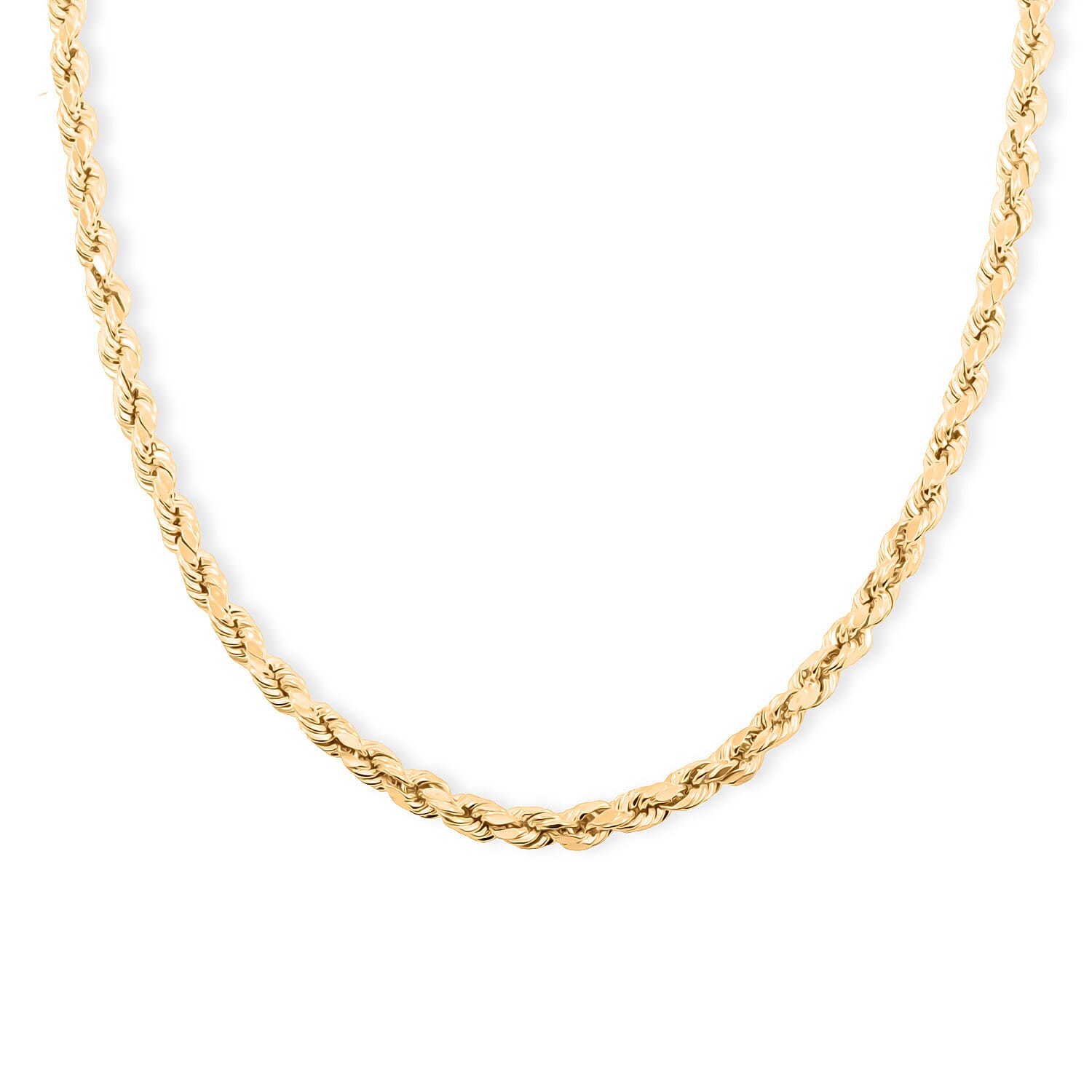 4mm Rope Chain Necklace in 10K Yellow Gold 7 Grams (22 Inches)