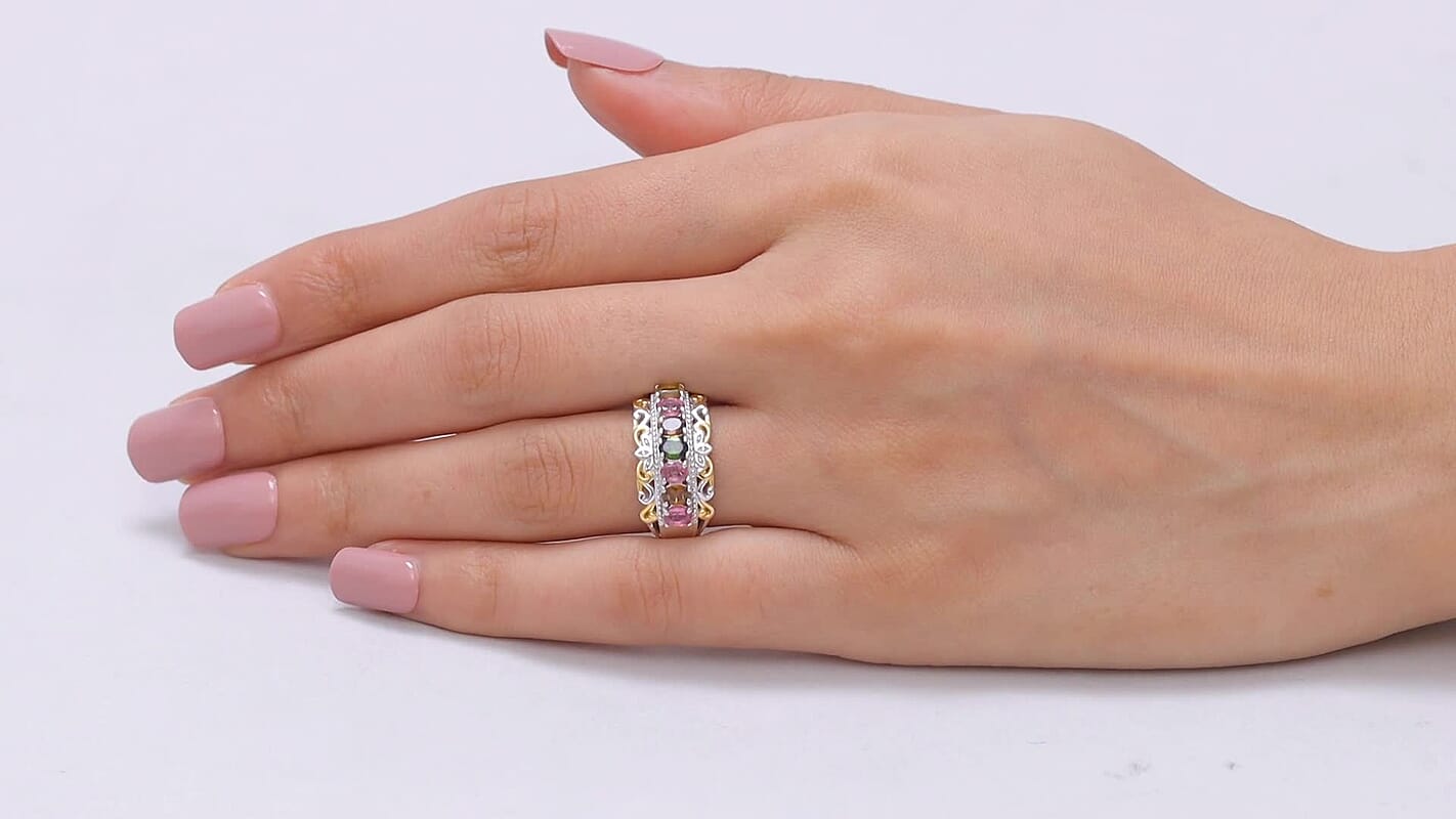 EverTrue Tanzanite Victorian Filigree Ring in 18K YG Plated and Platinum Bond (Size 10.0) 1.10 ctw