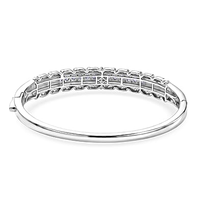 EverTrue Tanzanite 2.35 ctw Victorian Filigree Bangle Bracelet in 18K YG Plated and Platinum Bond (7.25 In)