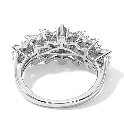 EverTrue Moissanite 1.30 ctw Cluster Ring in Platinum Bond (Size 5.0)