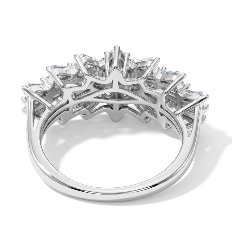 EverTrue Moissanite 1.30 ctw Cluster Ring in Platinum Bond (Size 6.0)