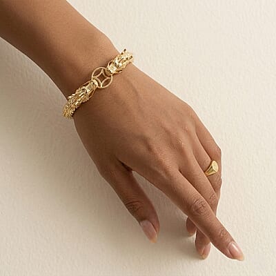 Luxoro Double Face Dragon Bracelet in 10K Yellow Gold (8.00 In) 11.10 Grams