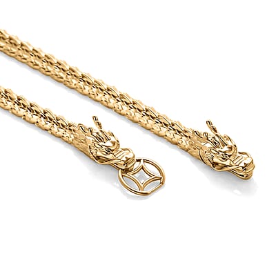 Luxoro Double Face Dragon Bracelet in 10K Yellow Gold (8.00 In) 11.10 Grams