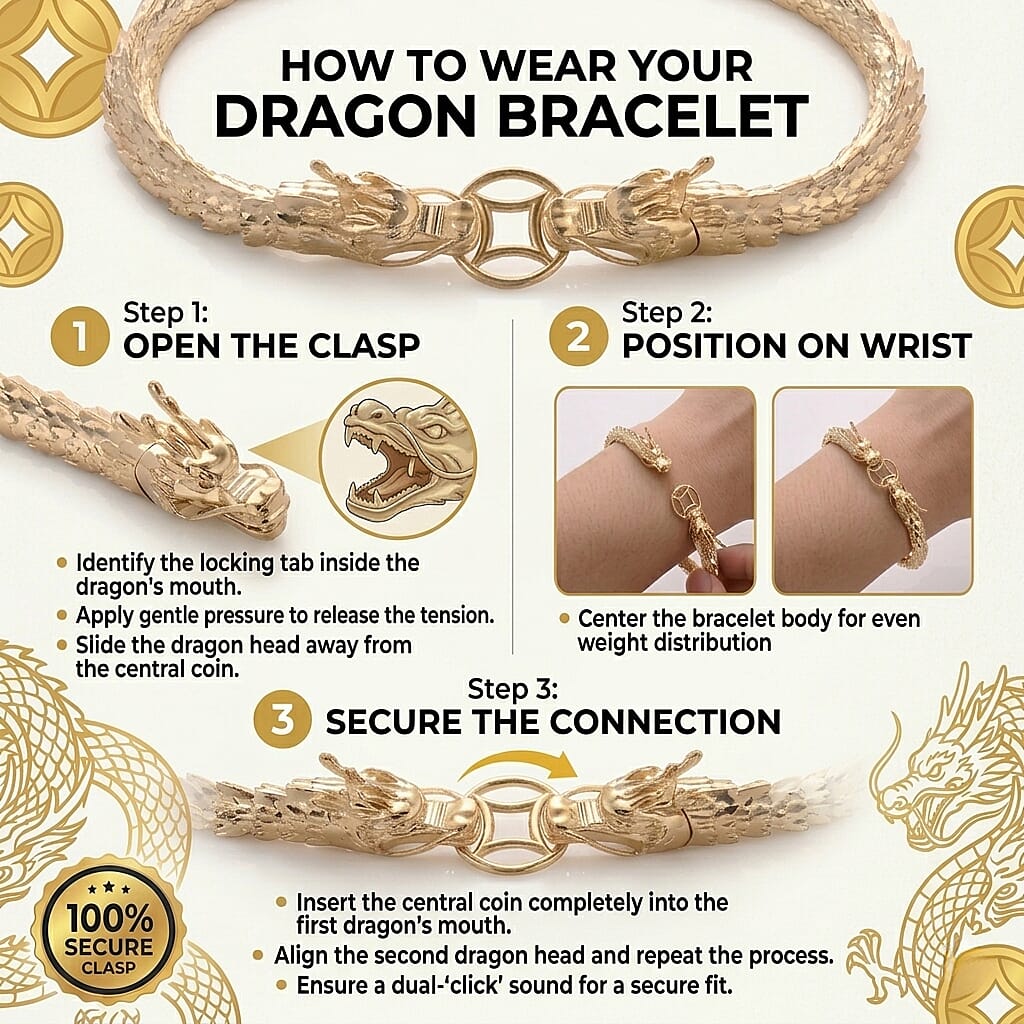 Luxoro Double Face Dragon Bracelet in 10K Yellow Gold (8.00 In) 11.10 Grams