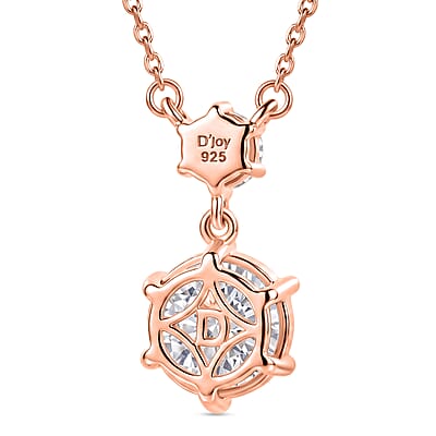 D'Joy Heart & Arrow Cut Moissanite 4.00 ctw Necklace (18 Inches) in 18K Vermeil Rose Gold Over Sterling Silver