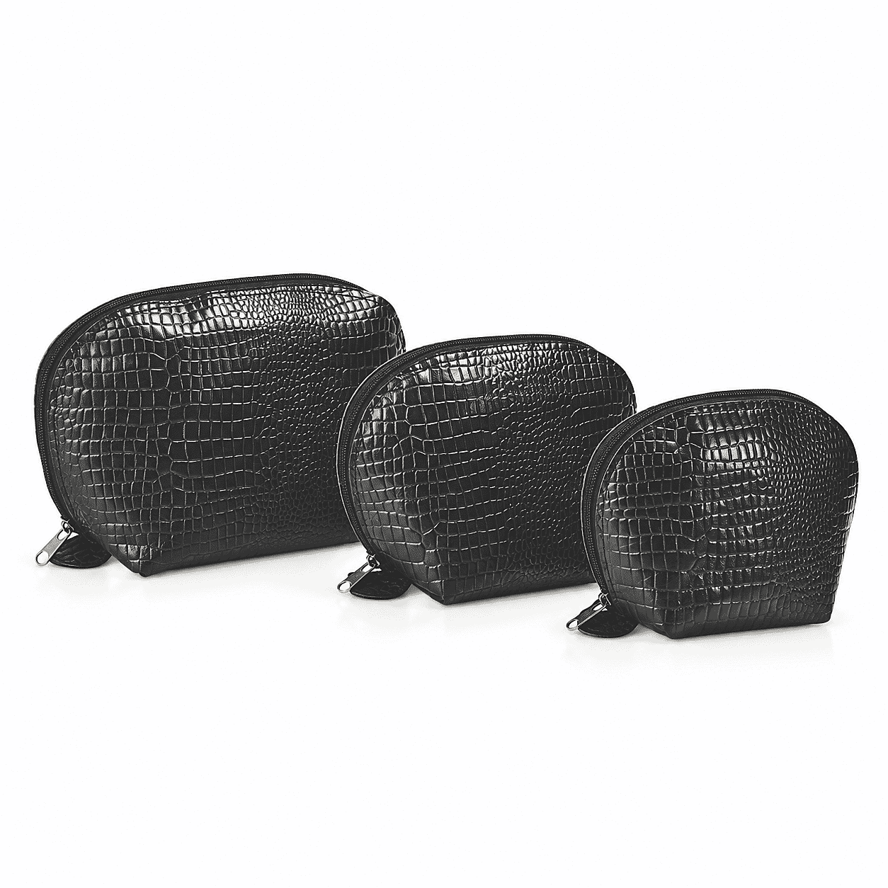 La Marey Black Genuine Leather Set of 3 Pouches