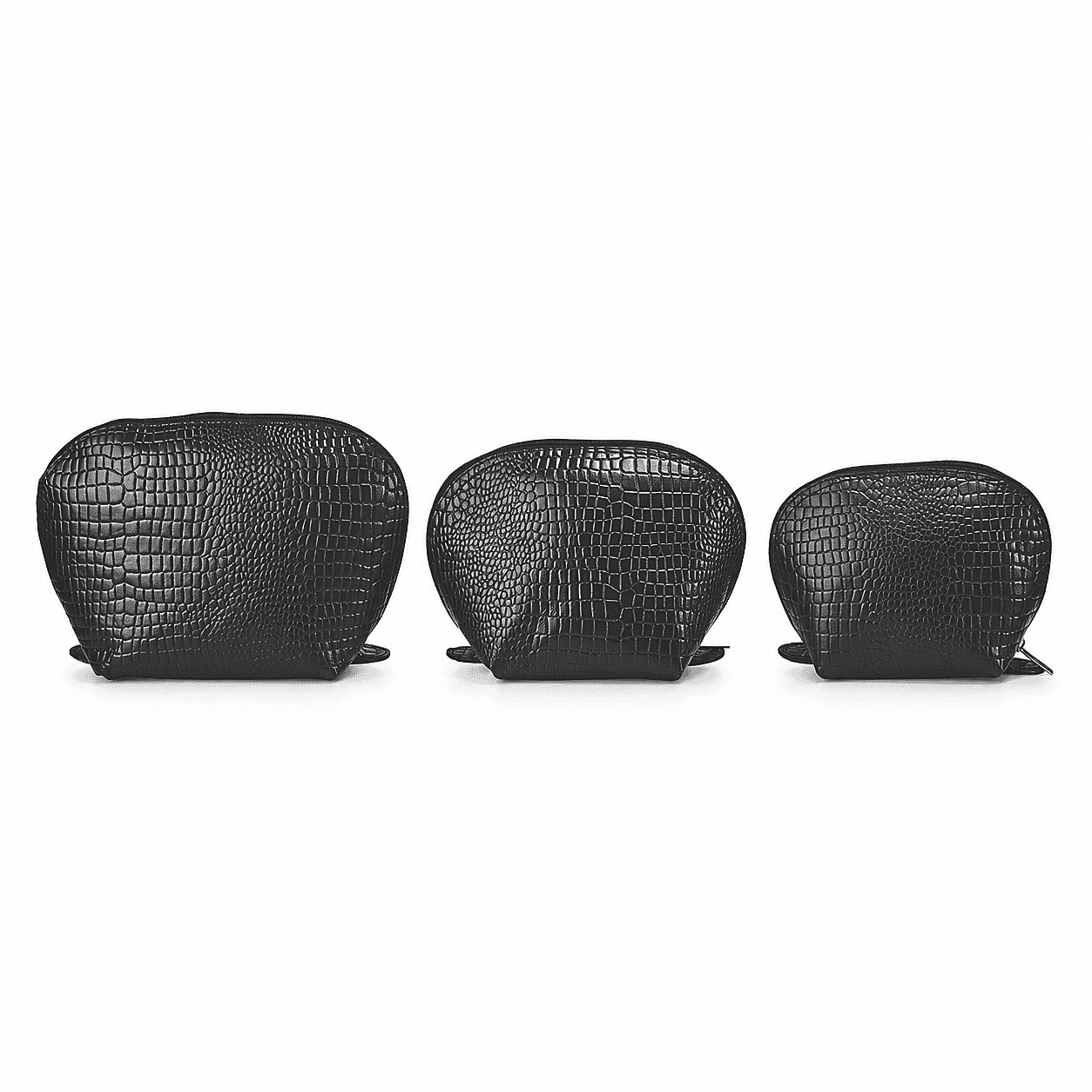 La Marey Black Genuine Leather Set of 3 Pouches