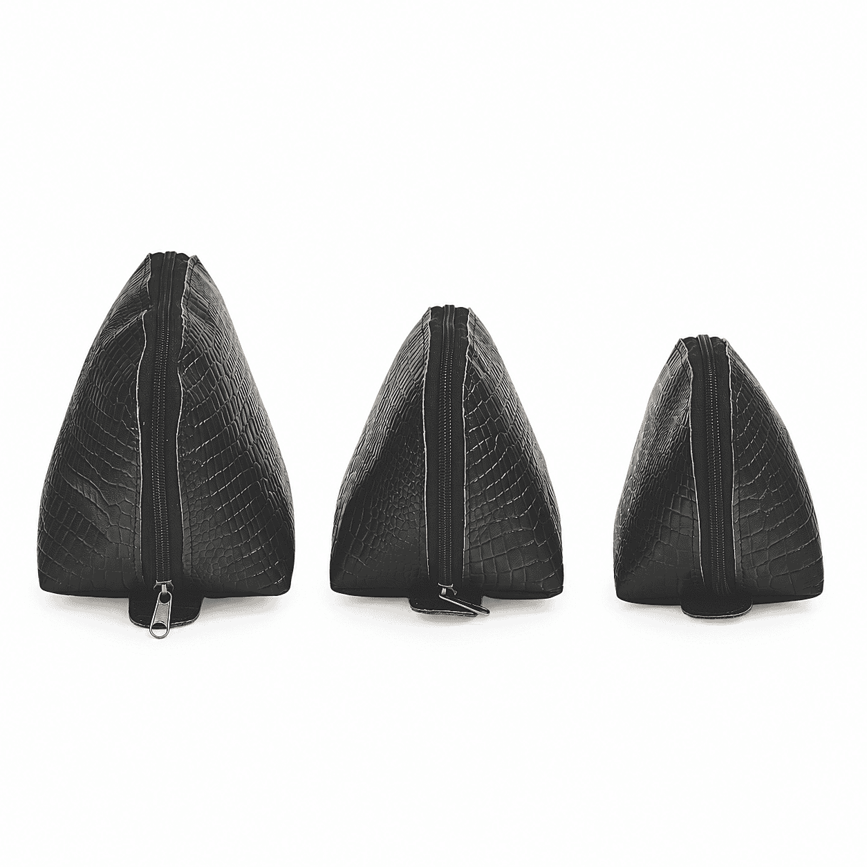 La Marey Black Genuine Leather Set of 3 Pouches