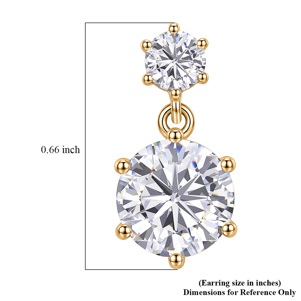 D'Joy Brilliant Cut Moissanite 4.50 ctw Earrings in 18K Vermeil Yellow Gold Over Sterling Silver image number 6
