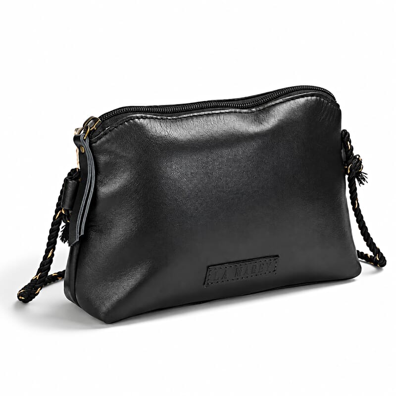 La Marey Black Genuine Leather Crossbody Bag