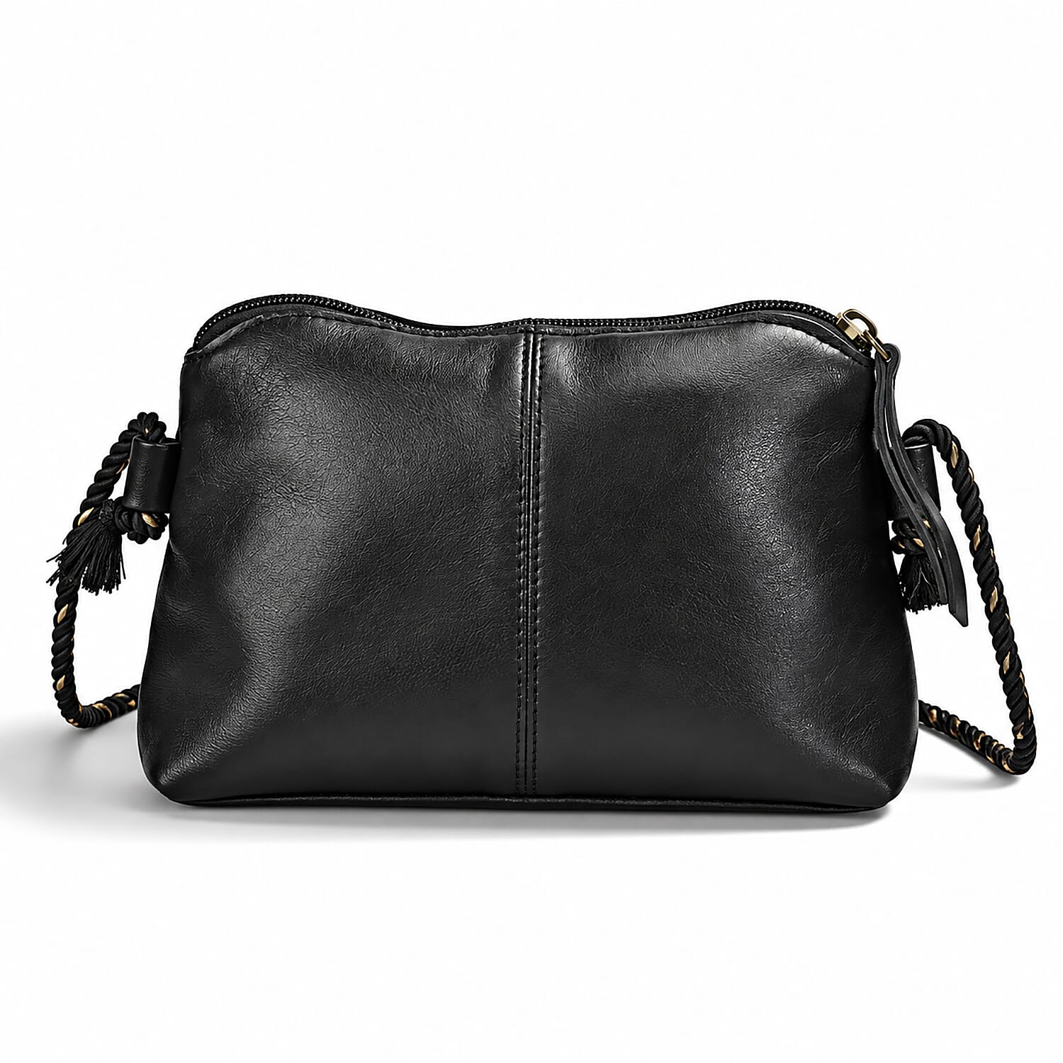La Marey Black Genuine Leather Crossbody Bag