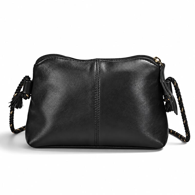 La Marey Black Genuine Leather Crossbody Bag
