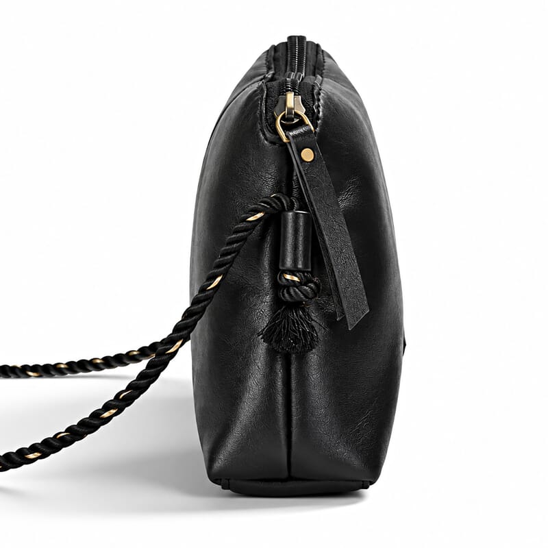 La Marey Black Genuine Leather Crossbody Bag
