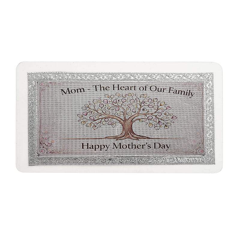 999 Fine Silver Mom - The Heart of Our Family Embossed Sheet 500mg