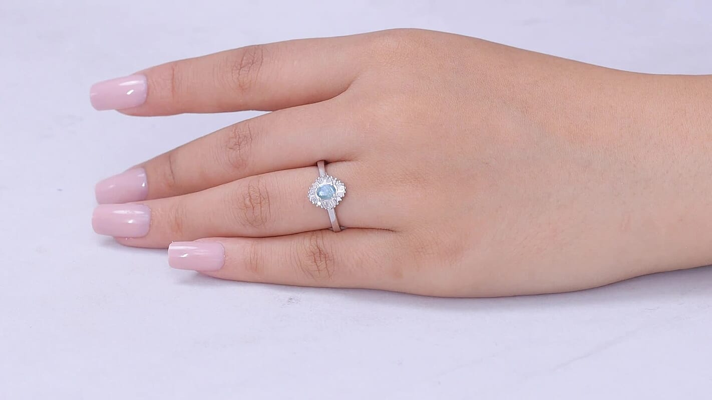 D'Joy Narsipatnam Alexandrite, Diamond (0.16 cts) Ring in Rhodium Over Sterling Silver (Size 10.0) 0.60 ctw