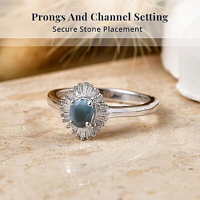 D'Joy Narsipatnam Alexandrite and Diamond 0.60 ctw Ring in Rhodium Over Sterling Silver (Size 6.0)
