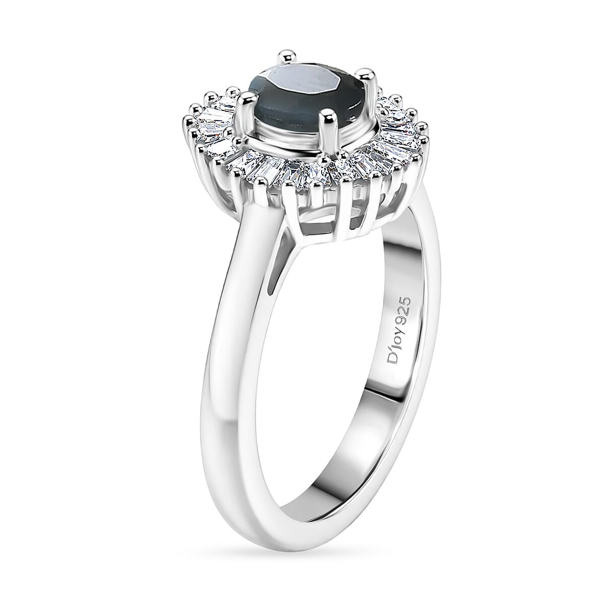 D'Joy Narsipatnam Alexandrite and Diamond 0.60 ctw Bloom Spark Ring in Rhodium Over Sterling Silver (Size 7.0) image number 3