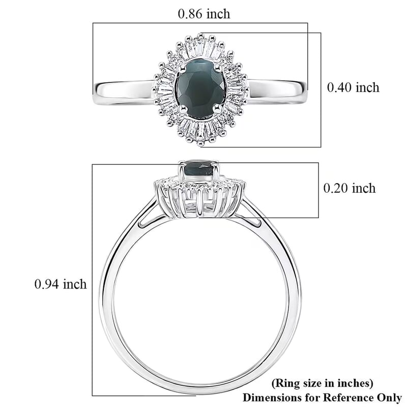 D'Joy Narsipatnam Alexandrite and Diamond 0.60 ctw Bloom Spark Ring in Rhodium Over Sterling Silver (Size 7.0)