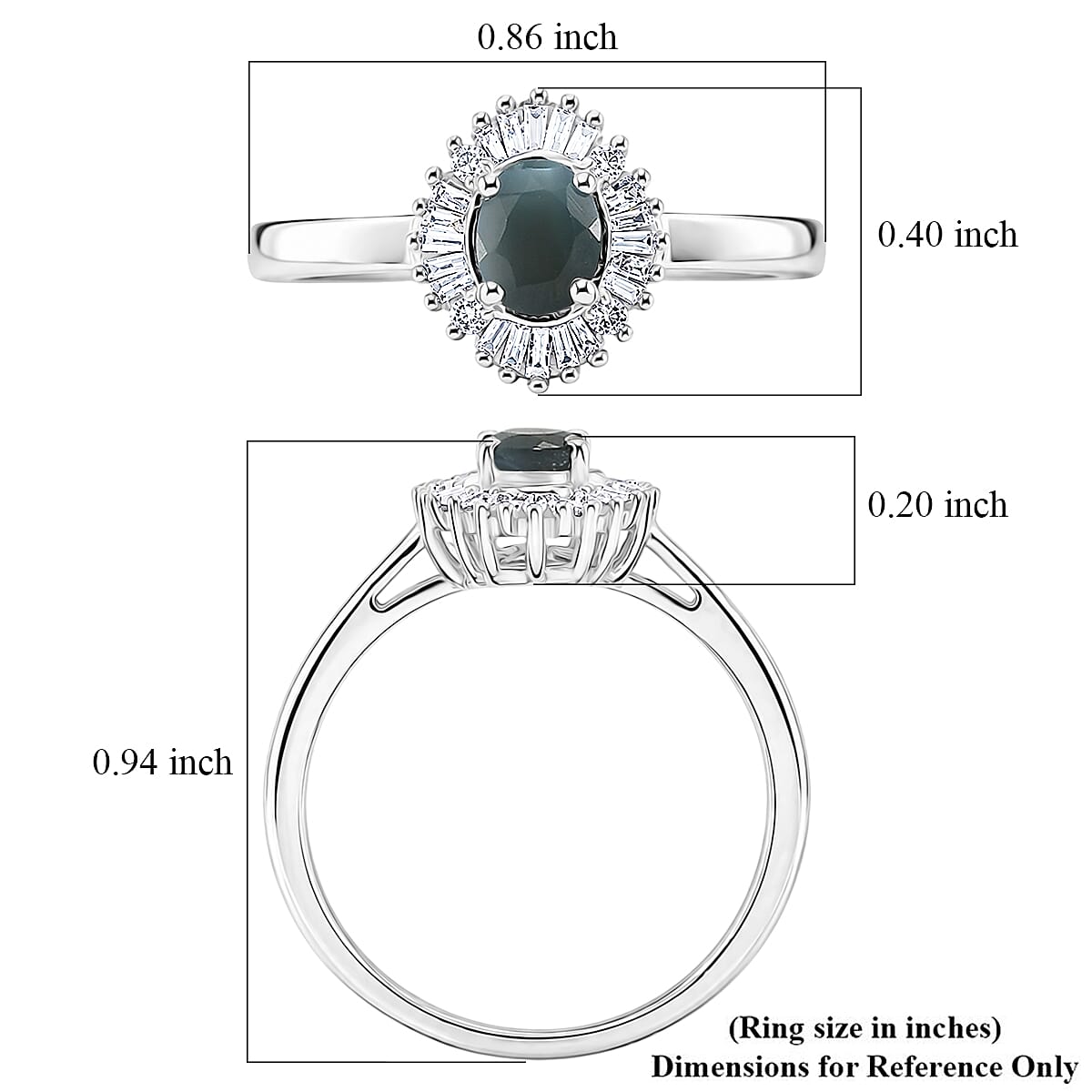 D'Joy Narsipatnam Alexandrite and Diamond 0.60 ctw Bloom Spark Ring in Rhodium Over Sterling Silver (Size 9.0) image number 5
