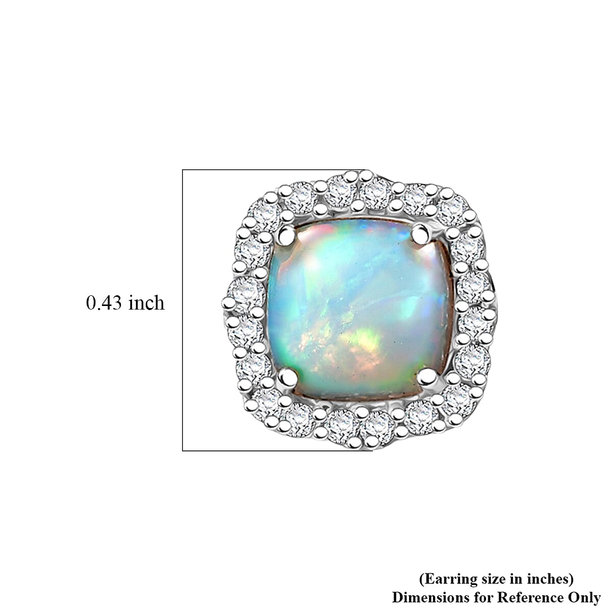 D'Joy Premium Ethiopian Welo Opal and Moissanite 2.70 ctw Earrings in Rhodium Over Sterling Silver image number 4