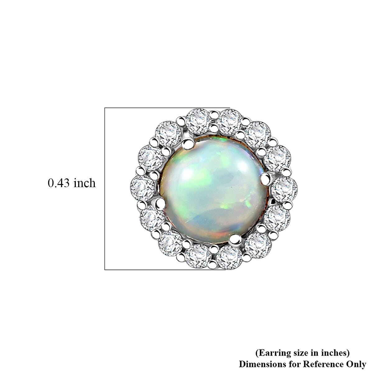 D'Joy Premium Ethiopian Welo Opal, Moissanite Earrings in Rhodium Over Sterling Silver 2.60 ctw image number 4