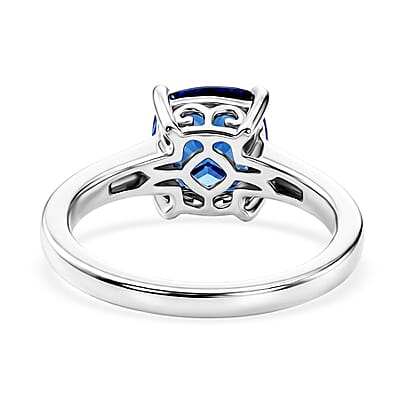 Rhapsody AAAA Tanzanite and Diamond E-F VS 2.50 ctw Twilight Cushion Ring in 950 Platinum (Size 6.0) 5.85 Grams