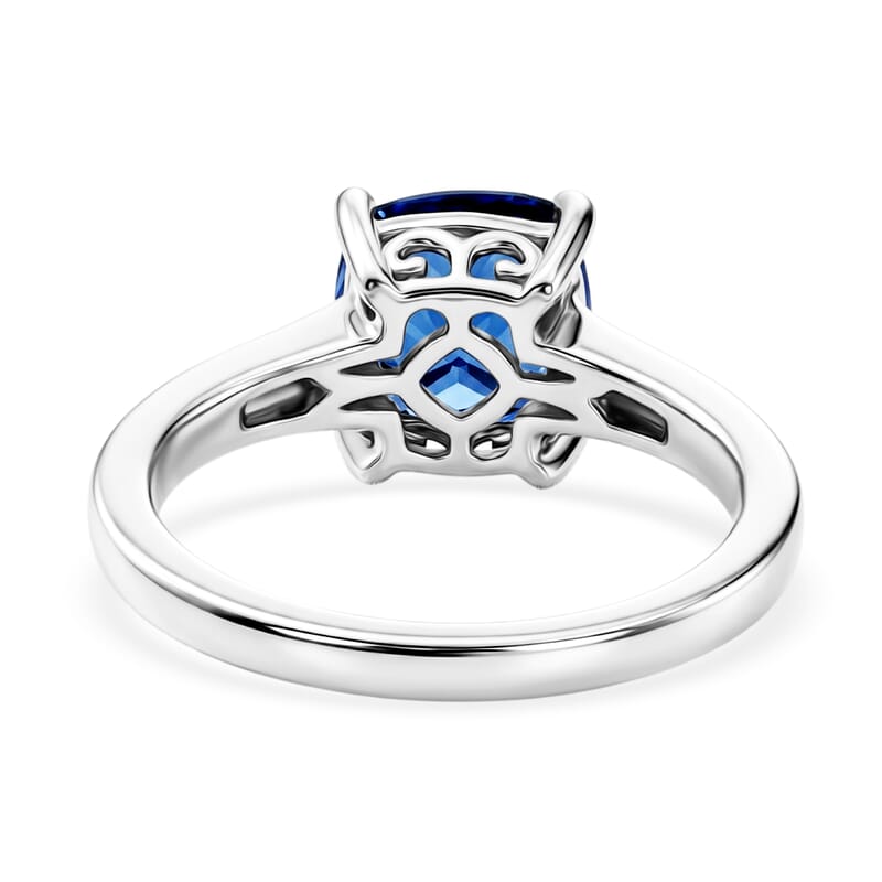 Rhapsody AAAA Tanzanite and Diamond E-F VS 2.50 ctw Twilight Cushion Ring in 950 Platinum (Size 6.0) 5.85 Grams