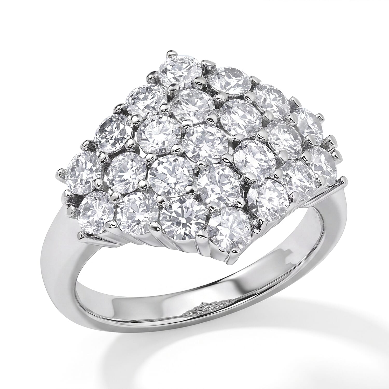 EverTrue Moissanite 2.40 ctw Ring in Stainless Steel (Size 6.0)
