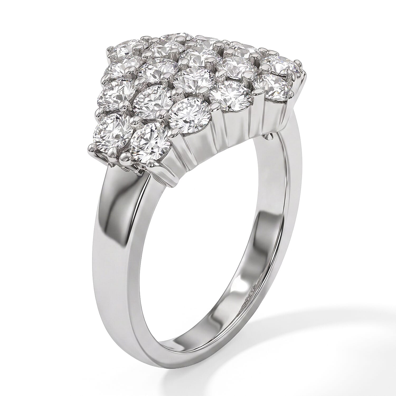 EverTrue Moissanite 2.40 ctw Ring in Stainless Steel (Size 6.0)